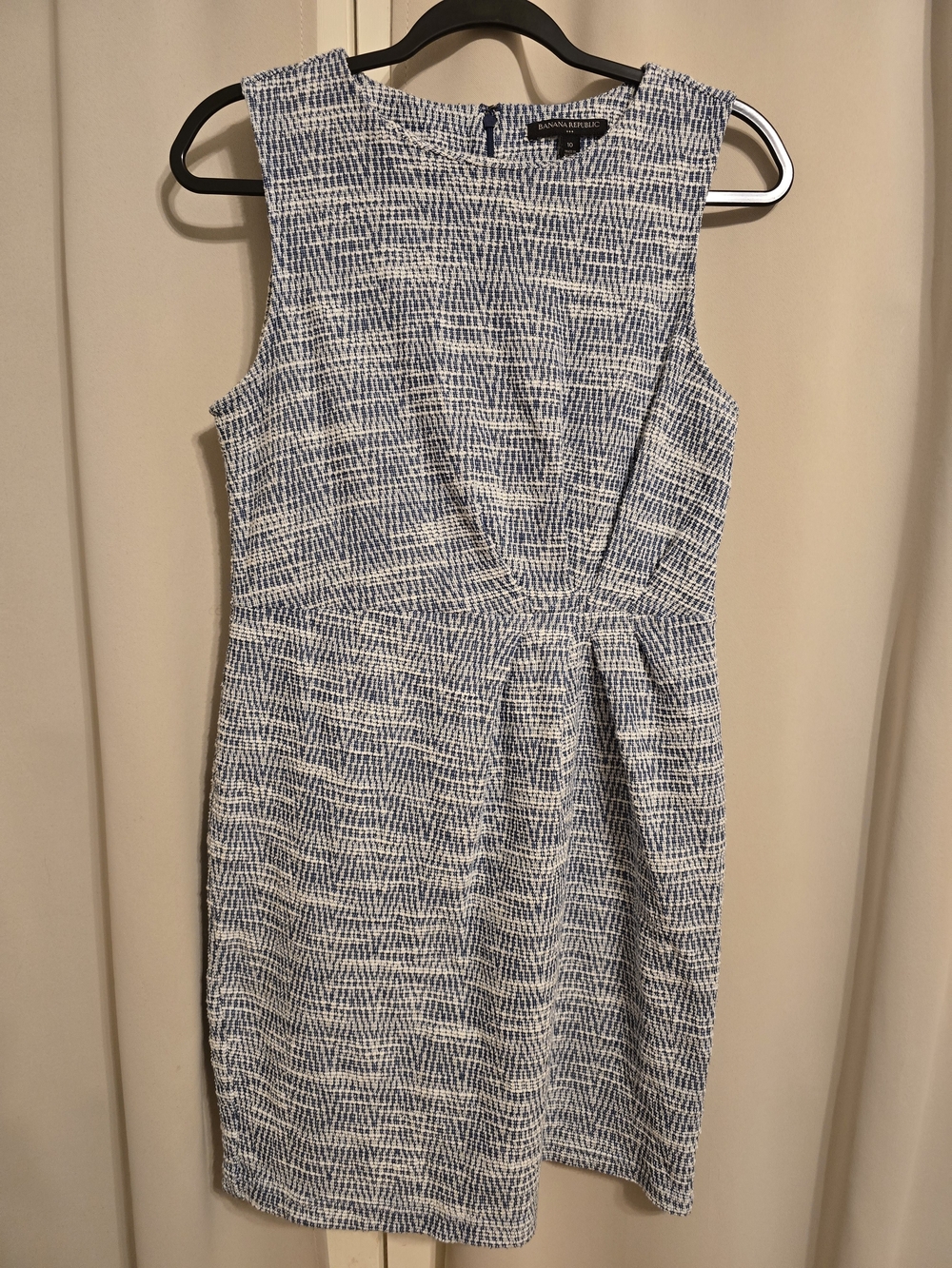 Banana Republic Blue & White Textured Sleeveless Dress Size 10